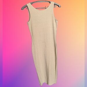 Vintage Whittall & Shon Fitted Midi Dress: Gold